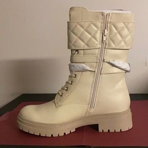Shoe Dazzle - Feminine Style Combat Boot Faux Leather